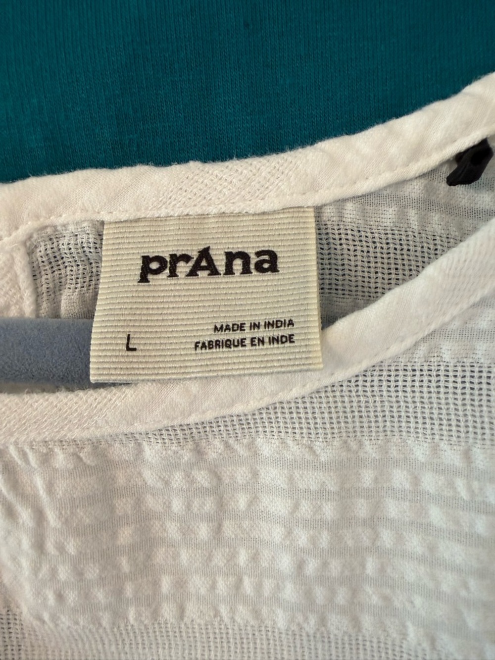 Prana White Textured Short Sleeve Top - Picture 4 of 6